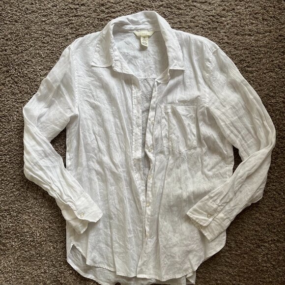 H&M White Linen Shirt - Picture 1 of 2